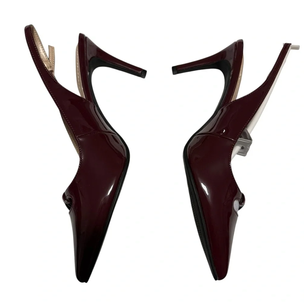 Bandolino Maroon Patent Slingback Heels size 10 NWT